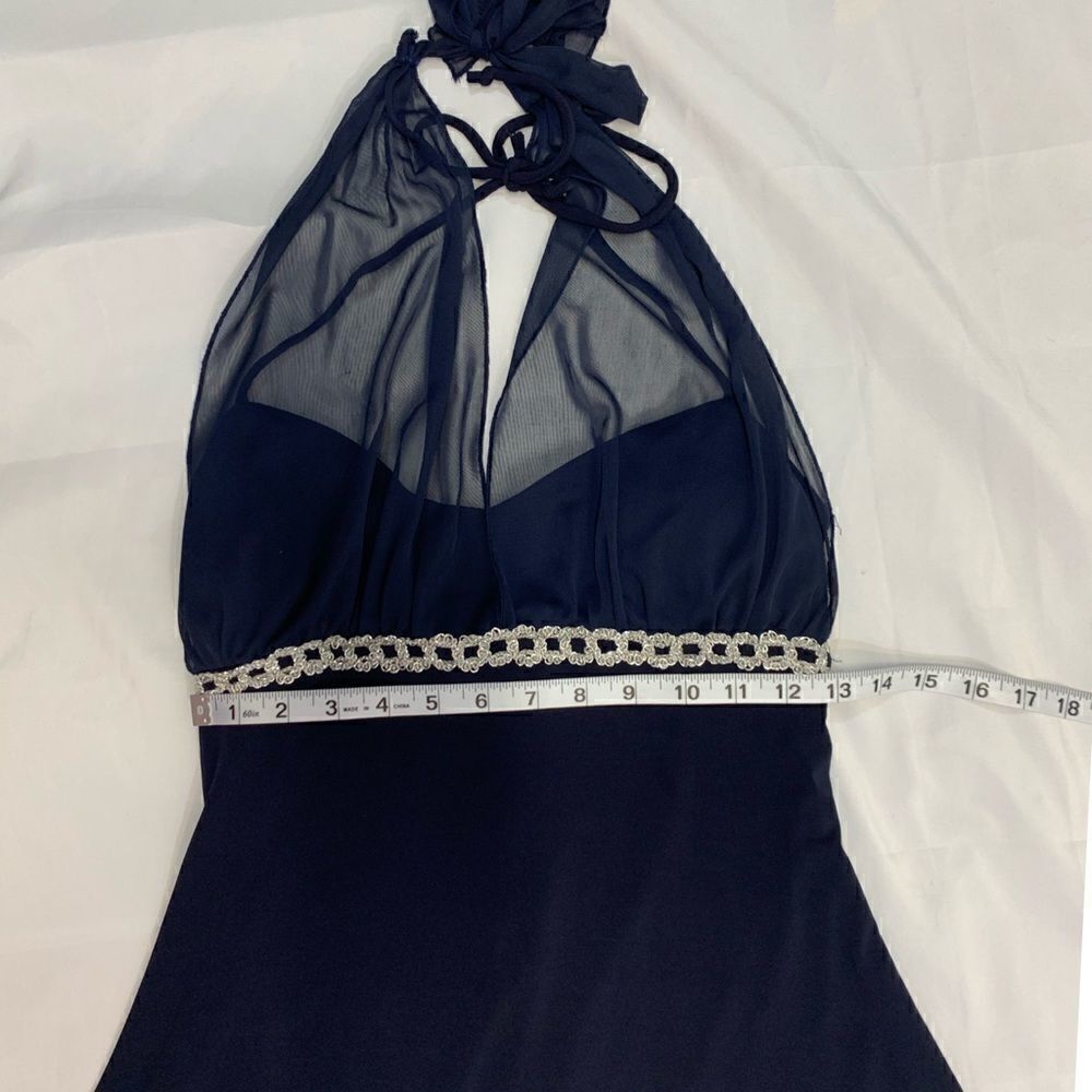 Teeze Me Navy halter dress w/silver sparkl… - Picture 6 of 11